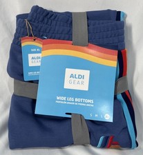 ALDI Gear 2025 Ladies Wide Leg Blue Bottoms Jogger Multicolor Detail Size XL