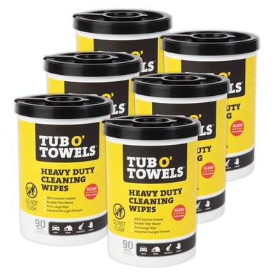 Cleaning Wipes Heavy-Duty Multi-Surface 10'' x 12'' 90 Count 6 Pack TW90