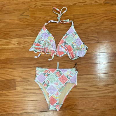 Wallflower Women s Multicolored Floral High Waist Cheeky Bikini Bottoms Size XS