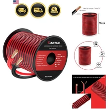 Electrical Wire Cable 18AWG 100FT Red Black Copper Clad Aluminum Low Voltage