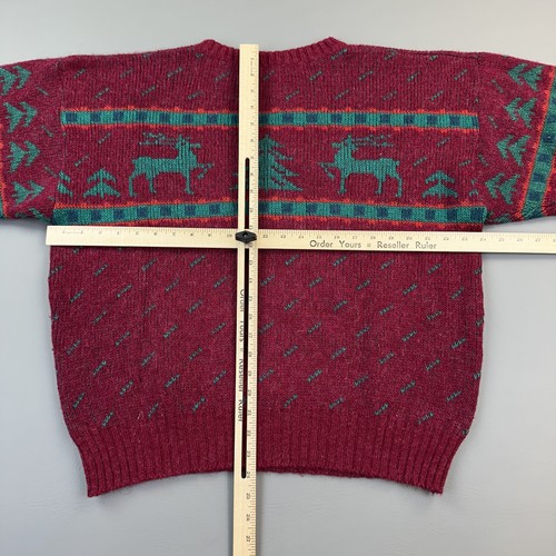 Vintage Hilda Ltd Sweater Mens Medium Wool Icelandic Nordic Reindeer 90s - Picture 10 of 13