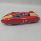 Vintage Schylling Tin Toy Litho Race Car #17 Friction Action Sparking Italy Flag