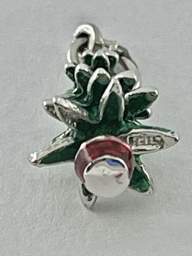 Vintage MCM 3D Enamel Christmas Tree Rhinestone Bracelet Charm Pendant Fob - Picture 4 of 5