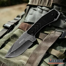 8" Outdoor Camping Survival Cleaver Drop Point Fixed Blade Knife w/ Belt Clip