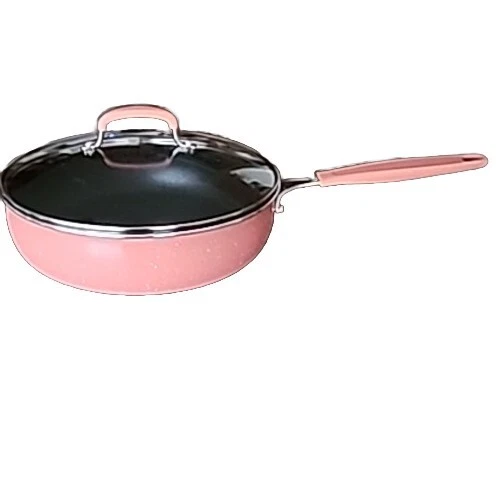 Pioneer Woman 3.5 Qt Sauté Pan w/Lid ~ FRONTIER SPECKLE CORAL ~ Enamel Aluminum