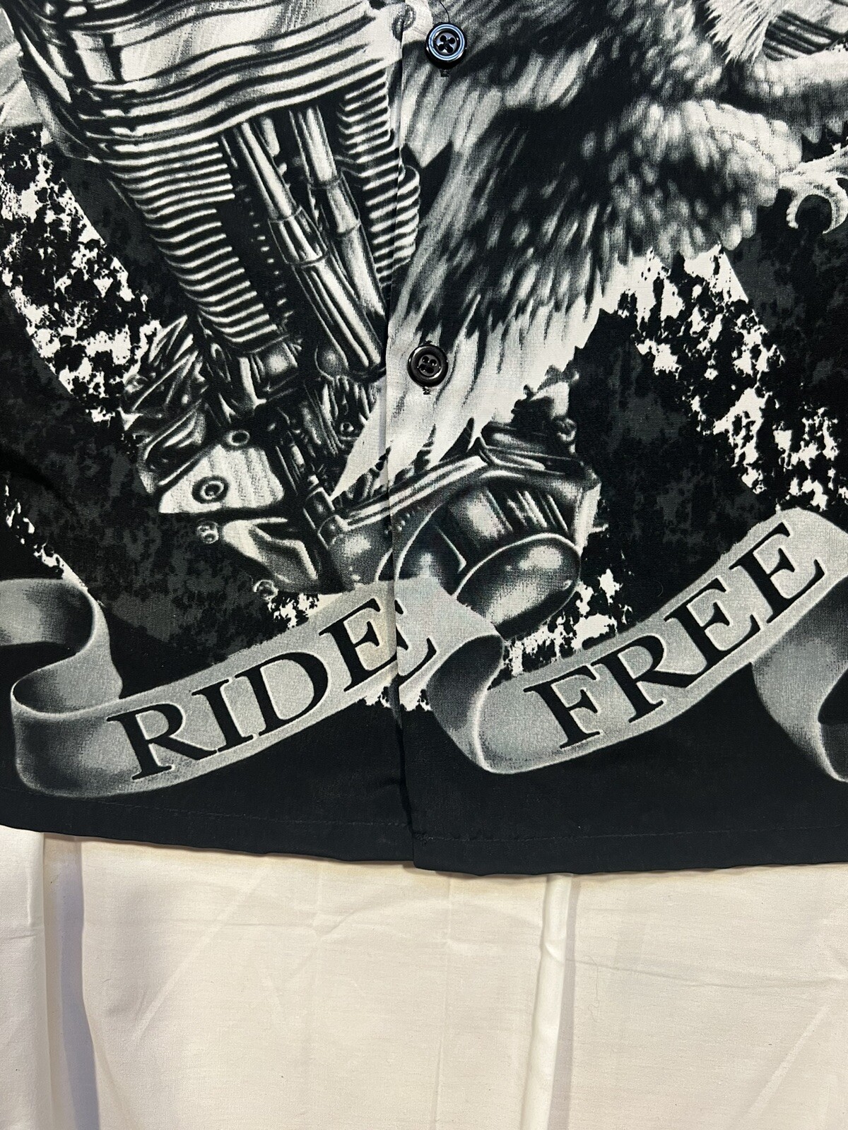 Bald Eagle Button Down Shirt Men Large Motorcycle… - image 6
