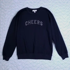 Sub Urban Riot Rhinestone Cheers Sweatshirt Black Womens Size S