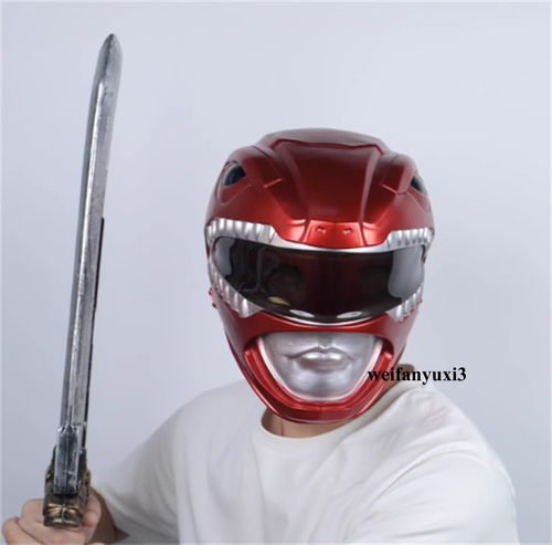 Mighty Morphin Power Rangers: The Movie Jason Cosplay Red Wearable Helmet Mask - Picture 2 of 8