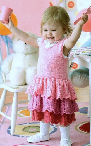Baby Knitting Crochet Bernat PATTERNS It's a Girl Dresses Cardigans Sweaters - Picture 5 of 8