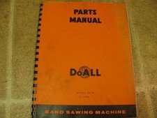 DoAll D236 Band Saw Parts Manual Catalog List