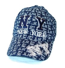 Unisex STYLISH NY NEW YORK BLUE  WHITE ADJUSTABLE HAT w/ Embroidered Stitching