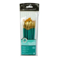 Royal Langnickel Assortiertes Pinselset RSET-9186 Synthetik Gold Taklon 8-Teilig