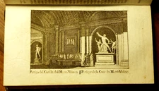1807 Old Print: ROME/ROMEE,Portico Cortile de Museo Vaticano.Inc/Copper.M.VASI.Etna