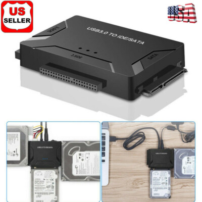 External Hard Drive Adapter Kit USB 3.0 to IDE & SATA Converter 2.5''/3.5'' Cable