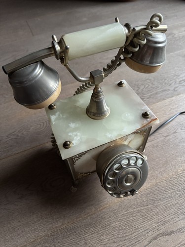Téléphone rotatif rétro marbre onyx onix vintage - Photo 3/11