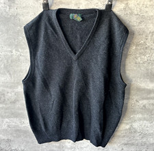 Vintage 1990s Club Room Gray 100 Pure Lambswool V-Neck Sweater Vest Size L