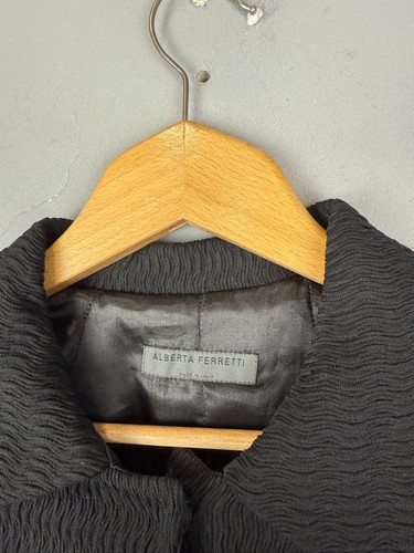 Alberta Ferretti Wool Coat Italy Black Long Trench Jacket Women IT 40 US 6 Size - Picture 4 of 19