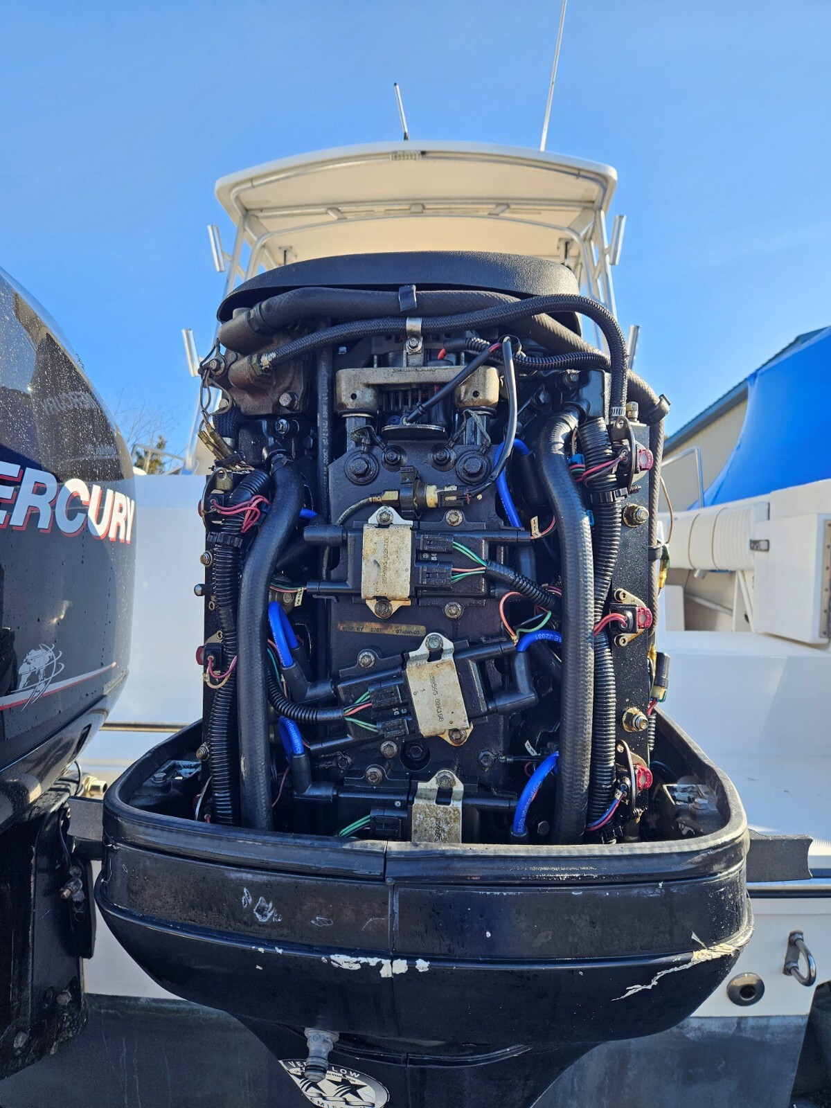 Used 2003 twin mercury Optimax outboard motors for sale eBay
