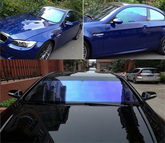 Blue Chameleon Glass Auto Car Window Tint Ceramic Film VLT