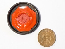 Antique Wax Seal Sample in Lignum Vitae Box Base Monogrammed AM Initials #ES13