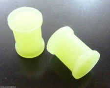 PAIR-Flexi Glow in the Dark Double Flare Silicone Ear Plugs 03mm/8 Gauge @Z