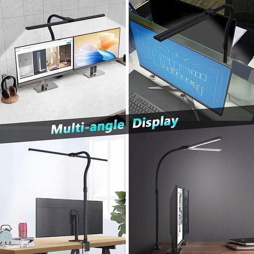 24W Schreibtischlampe Dimmbar LED Doppelkopf Tischlampe Leselampe Büroleuchte DE - Bild 13 von 17
