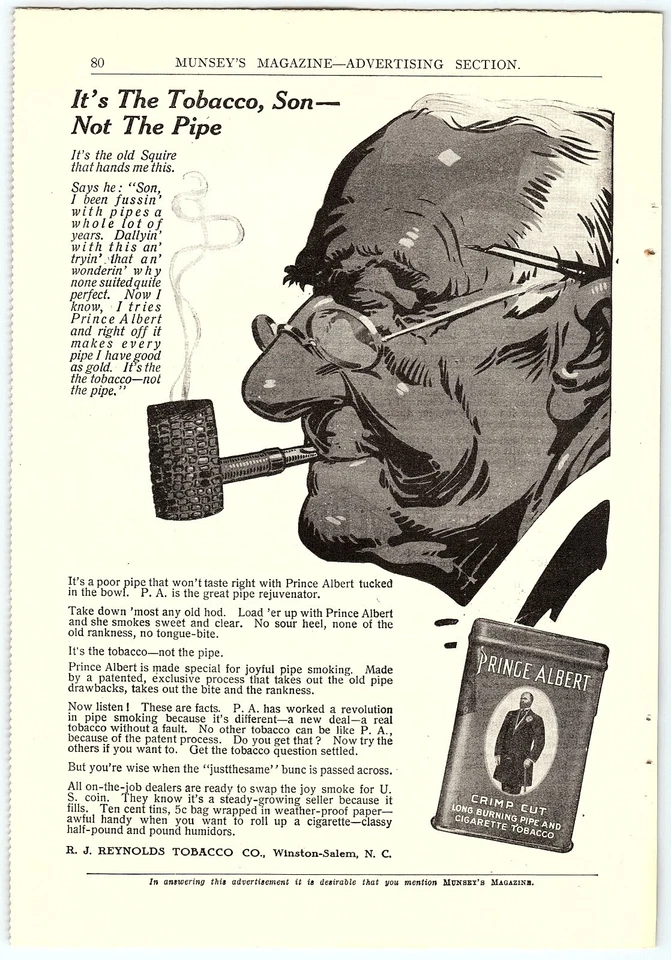 PRINCE ALBERT 1911 PIPA TABACO/EVERITT AUTO ANUNCIO IMPRESO Z3481 Foto 3 de 3