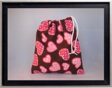 Gymnastics Leotard Grip Bags / Brown w/ Mini Hearts Gymnast Birthday Goody Bag