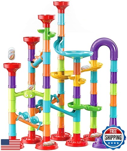 93Pcs Marble Run Set with 30 Glass Marbles for Kids Girls Boys Toys Stem Maze - 第 1/5 張圖片