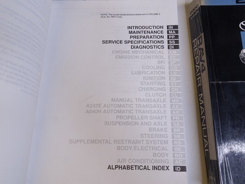 2000 Toyota RAV4 Factory Repair Manual Service Book Set Vol 1 & 2 OEM Shop - Bild 6 von 17