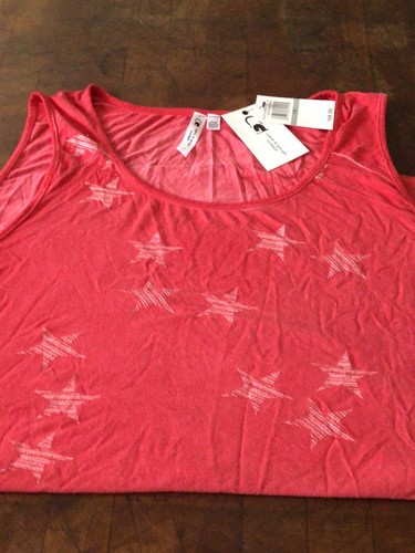 Cable u0026 Guage Tank Top Red w White Stars, Patriotic, 1X Plus Woman | eBay
