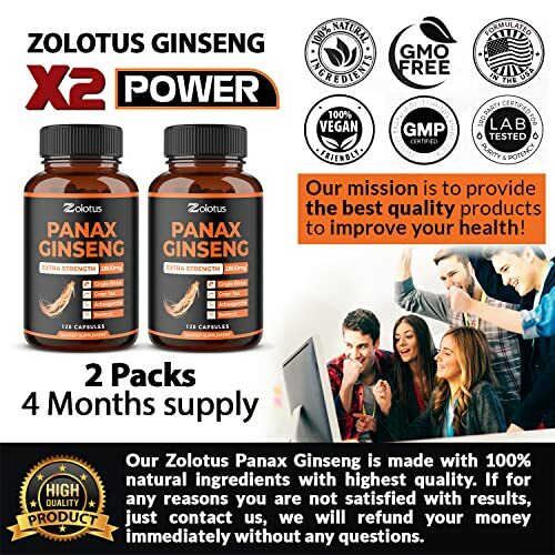 Korean Red Panax Ginseng w/ Ginkgo Biloba 2800mg Highest Potency Total 240 CAPS - Picture 3 of 6