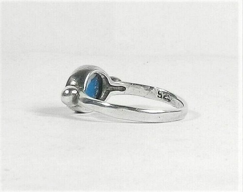 Unsigned - Hand Made Sterling Silver Mother-Of-Pearl Band Ring Size 8 - VINTAGE - Picture 6 of 7