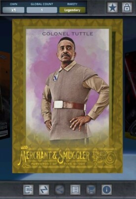 Star Wars Card Trader Digital Legendary Merchant & Smuggler Gold Col Tuttle 1cc