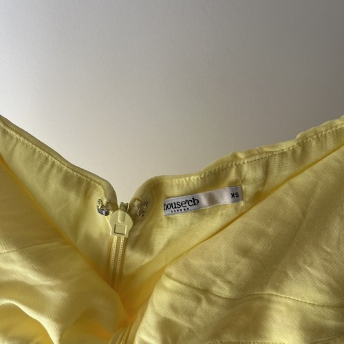 house of cb rossella yellow ruffle mini dress size XS RRP £170 - Picture 7 of 7