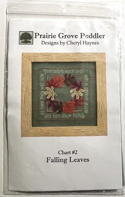 Prairie Grove Peddler Cross Stitch Chart w/ Linen - Falling Leaves Cheryl Haynes