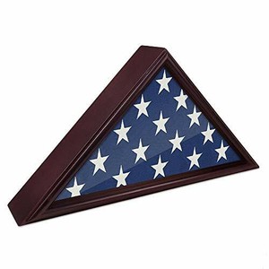 Burial Memorial Flag Display Case for 5/'X9.5/' Folded Casket Draped Flag-Hardwood
