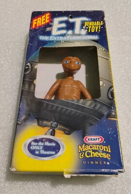 E.T. Bendable Toy- Collectible Figurine--Kraft Macaroni & Cheese Package-sealed