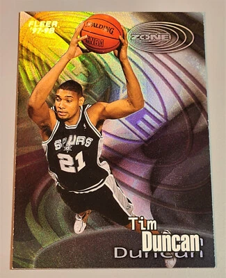 Tim Duncan # 4 of 15 Z ZONE Rookie 1997-98 Fleer San Antonio Spurs N.Mint-Mint - Bild 1 von 4