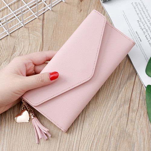Lady Leather Women's Long Wallet Trendy Fashion Card Holder Envelope Shape FB - Picture 7 of 18