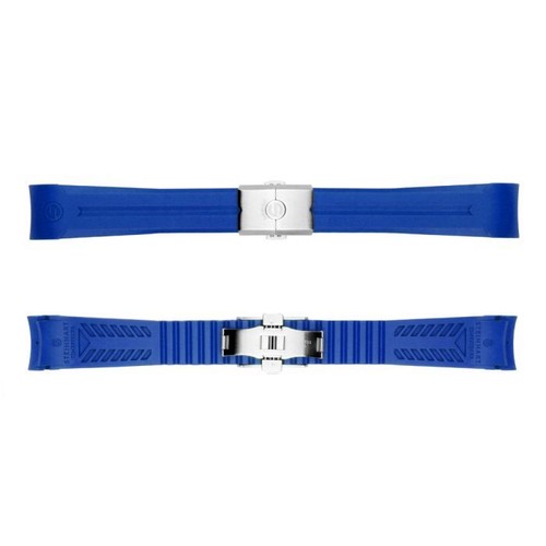 STEINHART RUBBER SILICONE BAND STRAP BLUE 22MM OCEAN 42 44 CLASP STEEL 211-1339 - Picture 2 of 8