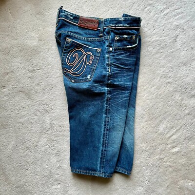 Made in Italy DSQUARED2 Selvedge Denim LOGO Jean SHORTS Size 48