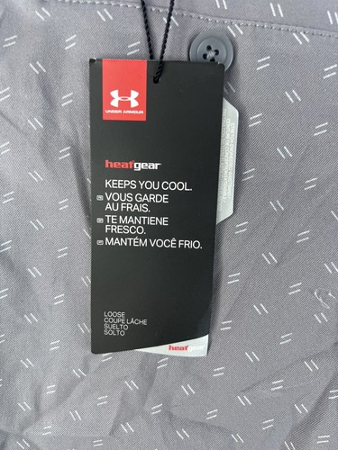 Under Armour Shorts Youth 20 (32X11.5) Gray Dash Lines Golf Casual Chino - Picture 11 of 14