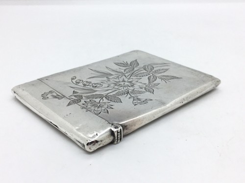 Custodia carta argento sterling antica ornata - movimento estetico/floreale - Foto 9 di 17