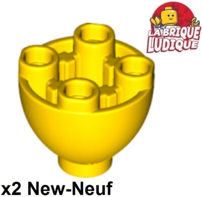 Lego 2x brique ronde brick round dome bas bottom 2x2 15395 jaune//yellow NEUF