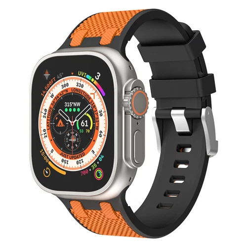 Rubber Sport Band Silicone Strap for Apple Watch 9 8 7 6 5 SE Ultra 2 44/45/49mm - Picture 19 of 40