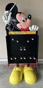 Walt Disney Records Display 3D Mickey Mouse 5.5 Ft Tall Life Size 12 Pegs Rare