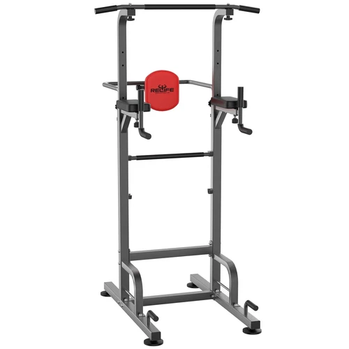 RELIFE REBUILD YOUR LIFE Power Tower Pull Up Bar Station Workout Dip Station ...