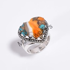 Natural Heart Shape Oyster Turquoise Stone 925 Sterling Silver Ring for Women