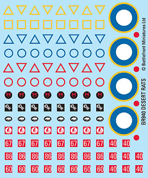 Flames of War: Mid War: British: Desert Rats Decals (BR940)